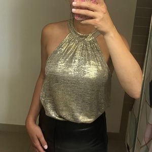 Anthropologie Metallic Top